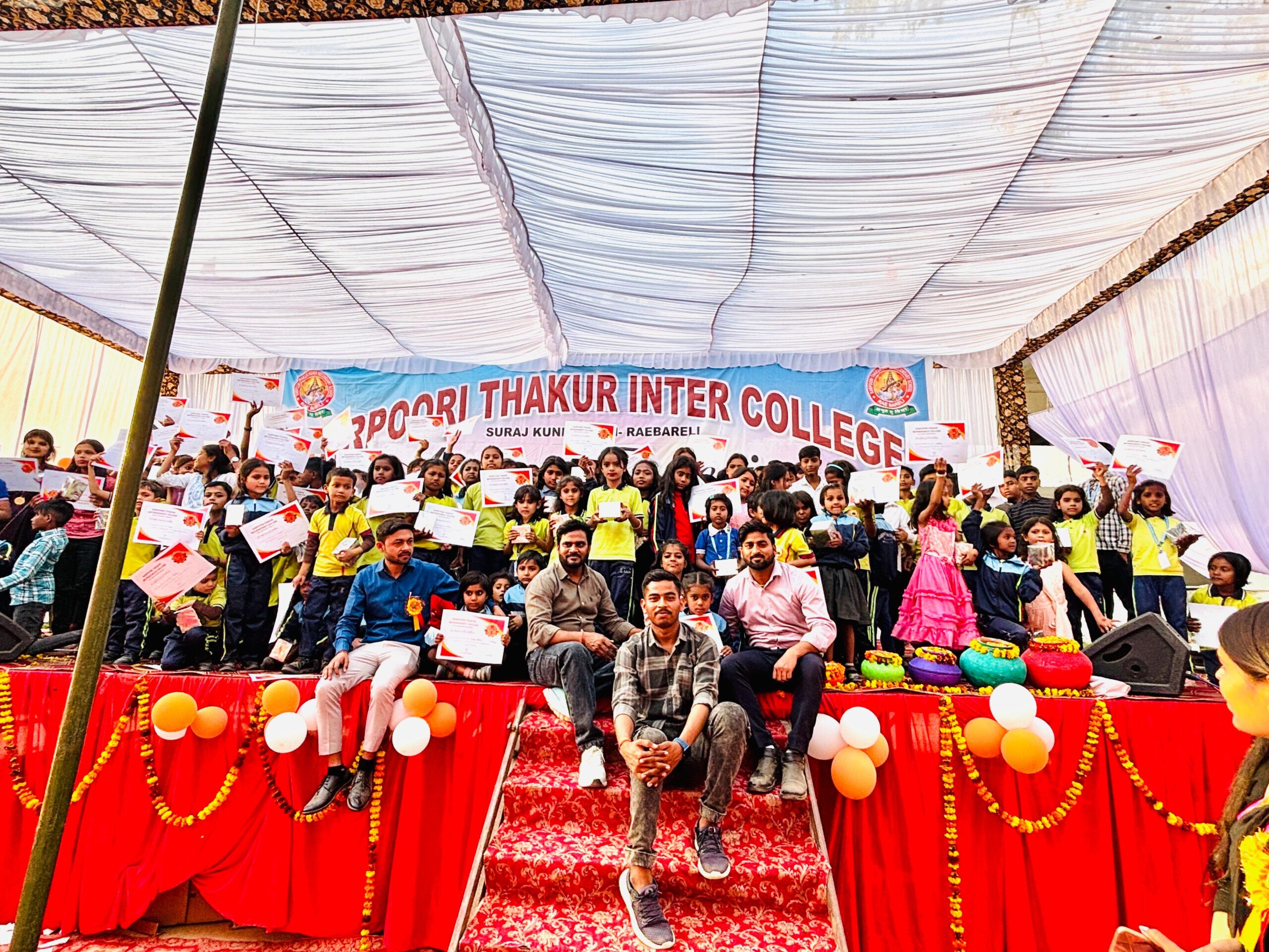 Annual Function celebration on stage at Karpoori Thakur Intermediate College