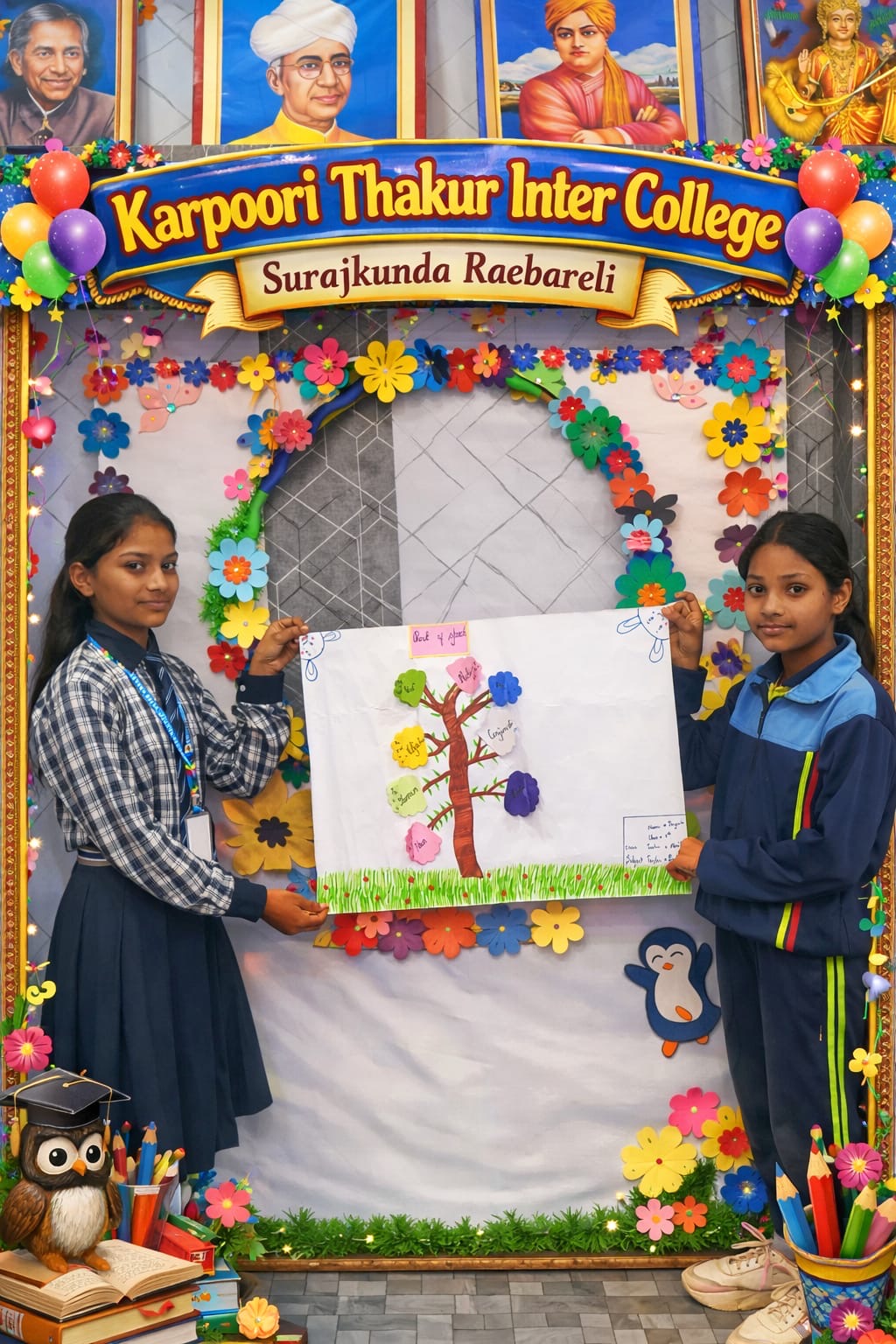 Students taking part in school activities at Karpoori Thakur Intermediate College
